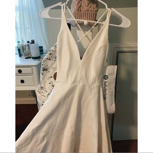 lulus believe in love white backless skater dress